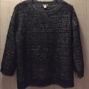 Halogen Chunky Knit Sparkle Sweater Black M